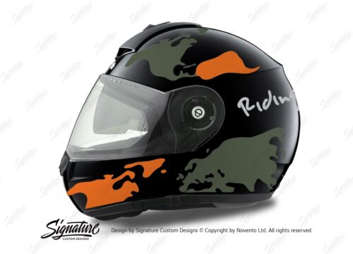 HEL 1784 Schuberth C3 Pro Black The World Green Orange 01