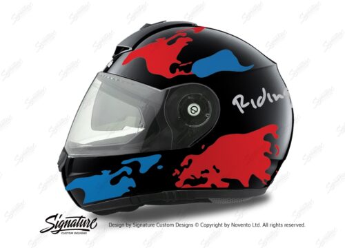 HEL 1785 Schuberth C3 Pro Black The World Red Blue 01