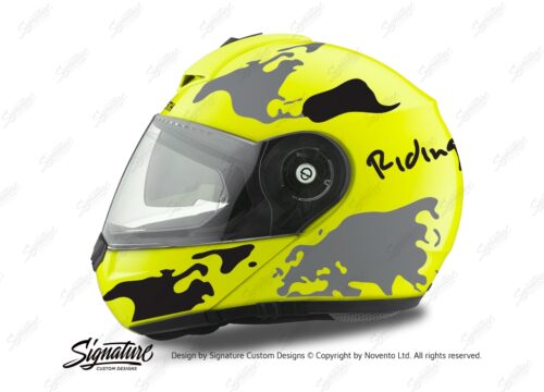 HEL 2099 Schuberth C3 Pro Yellow The World Black Grey 01