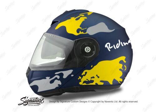 HEL 2108 Schuberth C3 Pro Blue Matte The World Grey Yellow 01