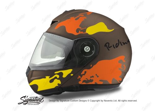 HEL 2110 Schuberth C3 Pro Metal Matte The World Yellow Orange 01