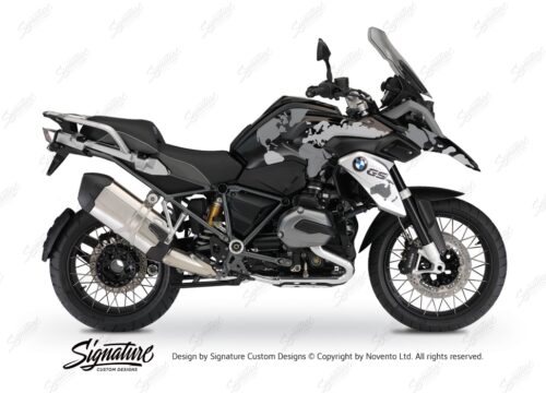 BKIT 2759 BMW R1200GS LC Triple Black The Globe Grey Stickers Kit 01 1