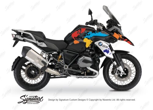 BKIT 2760 BMW R1200GS LC Triple Black The Globe Multicolour Stickers Kit 01