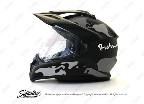 HEL 2790 BMW Enduro 2015 Helmet Black Matte The Globe Grey Variations Stickers Kit 01 1