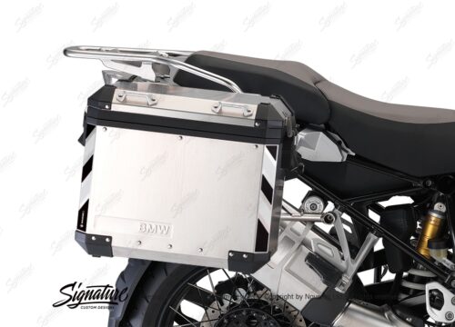 BSTI 3066 BMW R1200GS LC Adventure Panniers Black White Reflective Stripes Stickers Kit 03