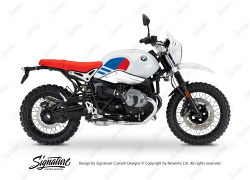 BKIT 3150 BMW RnineT Urban GS Side Tank Replica Red Blue Stickers Kit 01