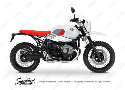 BKIT 3151 BMW RnineT Urban GS Side Tank Replica Red Grey Stickers Kit 01