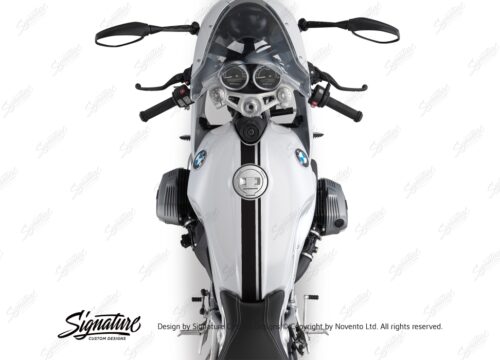 BKIT 3160 BMW RnineT Racer Top Tank Double Line Stickers Kit Black 02