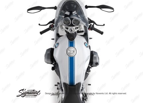 BKIT 3161 BMW RnineT Racer Top Tank Triple Line Stickers Kit Cobalt Blue 02