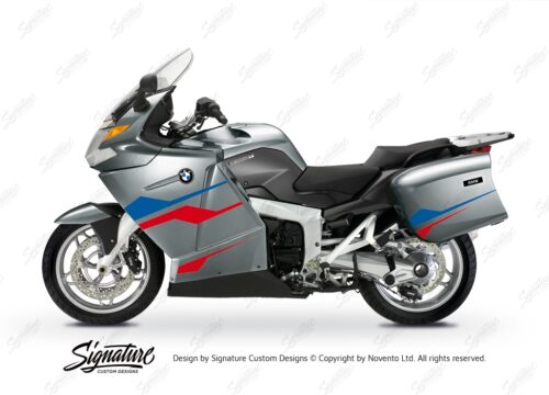 BKIT 3177 BMW K1200GT Aventurin Silver Metallic Stingray Series Blue Red Stickers Kit 01