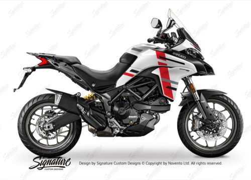 DKIT 3168 Ducati Multistrada 950 Star White Silk Wind Series Red Grey Black Stickers Kit 01