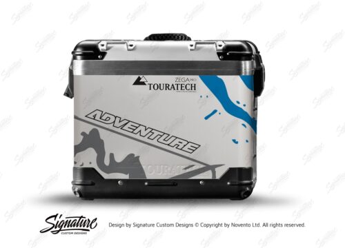 TSTI 3193 Touratech Zega Pro Aluminium Panniers Safari Series Grey Blue Stickers Kit ADVENTURE