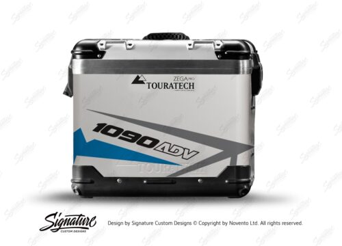 TSTI 3197 Touratech Zega Pro Aluminium Panniers Spike Series Grey Blue Stickers Kit 1090ADV