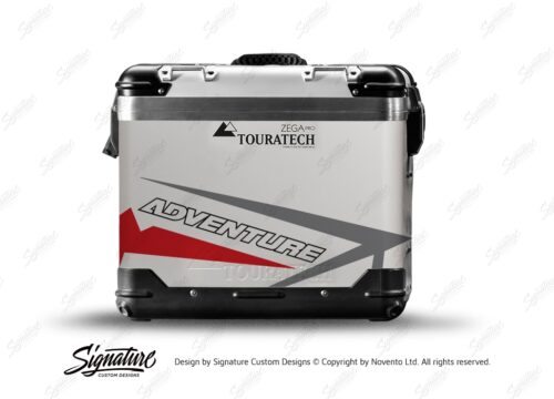 TSTI 3198 Touratech Zega Pro Aluminium Panniers Spike Series Grey Red Stickers Kit ADVENTURE