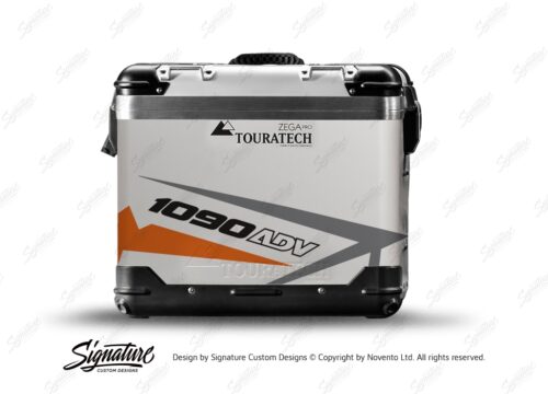 TSTI 3199 Touratech Zega Pro Aluminium Panniers Spike Series Grey Orange Stickers Kit 1090ADV