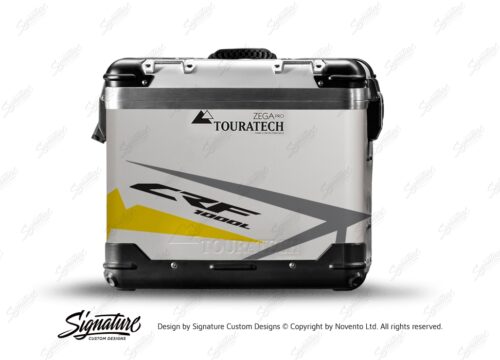 TSTI 3200 Touratech Zega Pro Aluminium Panniers Spike Series Grey Yellow Stickers Kit CRF1000L