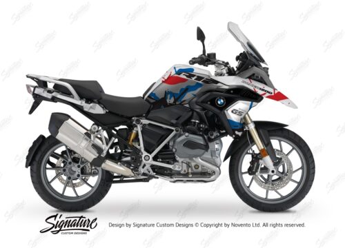 BKIT 3230 BMW R1200GS LC 2017 Alpine White Safari R12 Series Red Blue Stickers Kit 01