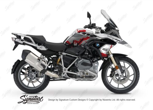 BKIT 3231 BMW R1200GS LC 2017 Alpine White Safari R12 Series Red Grey Stickers Kit 01