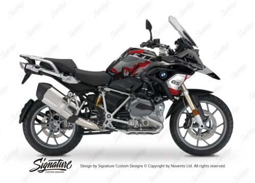 BKIT 3235 BMW R1200GS LC 2017 Black Storm Metallic Safari R12 Series Red Grey Stickers Kit 01