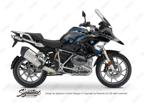 BKIT 3236 BMW R1200GS LC 2017 Black Storm Metallic Safari R12 Series Blue Grey Stickers Kit 01