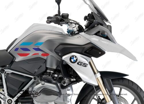 BSTI 3224 BMW R1200GS LC 2013 2016 Alpine White GS Lines Tank Stickers Msport 02