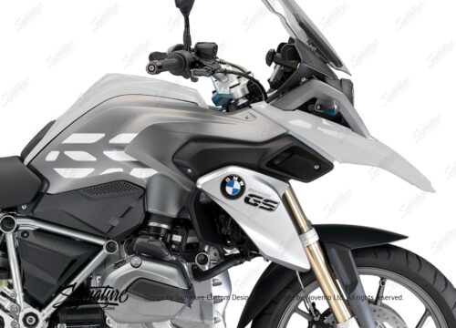 BSTI 3224 BMW R1200GS LC 2013 2016 Alpine White GS Lines Tank Stickers White 02