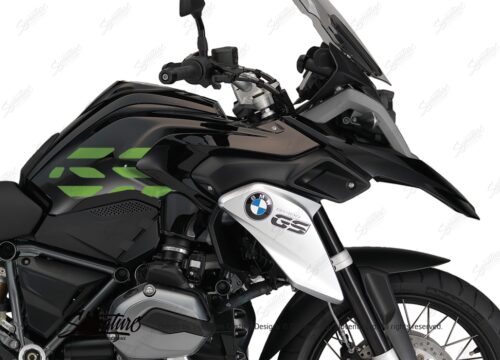 BSTI 3227 BMW R1200GS LC 2013 2016 Triple Black GS Lines Tank Stickers Toxic Green 02