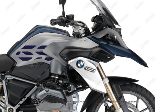 BSTI 3228 BMW R1200GS LC 2013 2016 Frozen Dark Blue GS Lines Tank Stickers Dark Blue Metallic Matte 02