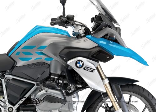 BSTI 3229 BMW R1200GS LC 2013 2016 Fire Blue GS Lines Tank Stickers Light Blue 02