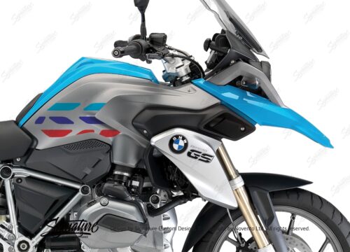 BSTI 3229 BMW R1200GS LC 2013 2016 Fire Blue GS Lines Tank Stickers Msport 02