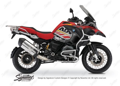 BKIT 3245 BMW R1200GS LC Adventure Racing Red Gloss GO Series Yellow Grey Stickers Kit 01