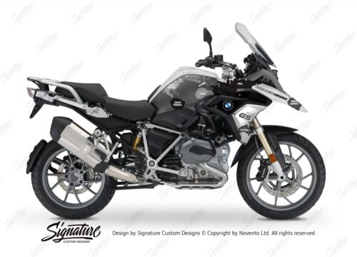 BKIT 3248 BMW R1200GS LC 2017 Alpine White The Globe Series Grey Variations Stickers Kit 01