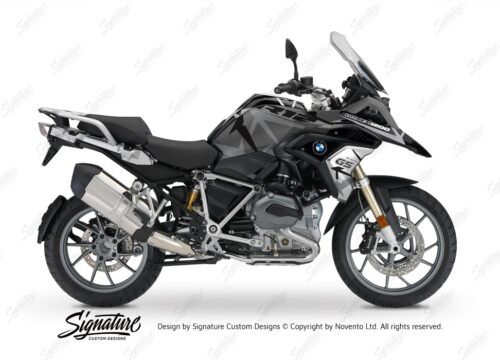 BKIT 3258 BMW R1200GS LC 2017 Black Storm Metallic Spike Series Black Grey Stickers Kit 01