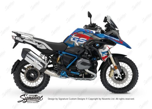 BKIT 3259 BMW R1200GS LC 2017 Lupine Blue Metallic Rallye Spike Series Blue Red Stickers Kit 01