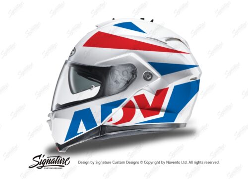 HEL 3268 HJC IS MAX II Helmet White Vivo Series Red Blue Stickers Kit 01