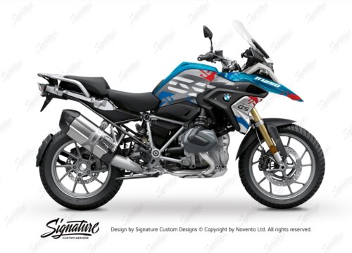 BKIT 3300 BMW R1250GS Cosmic Blue Safari Red Blue Stickers Kit 01