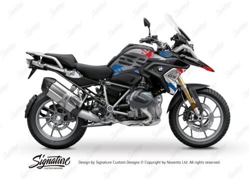 BKIT 3303 BMW R1250GS Black Storm Metallic Safari Red Blue Stickers Kit 01