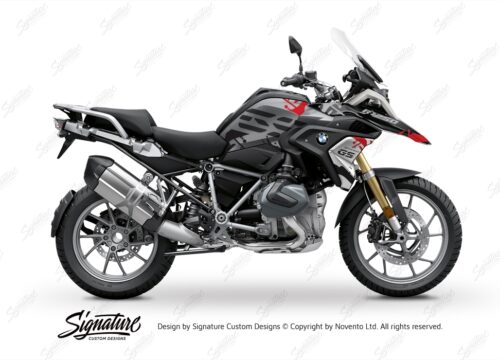 BKIT 3304 BMW R1250GS Black Storm Metallic Safari Red Black Stickers Kit 01