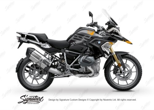 BKIT 3307 BMW R1250GS Black Storm Metallic Safari Yellow Black Stickers Kit 01