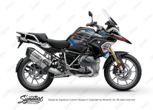 BKIT 3311 BMW R1250GS Black Storm Metallic Spike Red Blue Stickers Kit 01