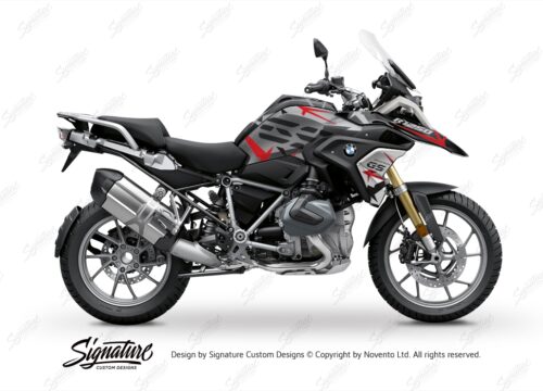 BKIT 3312 BMW R1250GS Black Storm Metallic Spike Red Black Stickers Kit 01