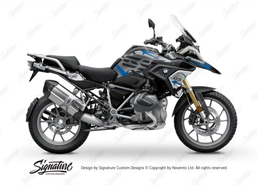 BKIT 3313 BMW R1250GS Black Storm Metallic Spike Blue Black Stickers Kit 01