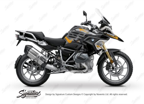 BKIT 3314 BMW R1250GS Black Storm Metallic Spike Yellow Black Stickers Kit 01