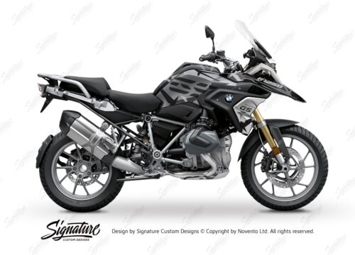 BKIT 3315 BMW R1250GS Black Storm Metallic Spike Grey Variations Stickers Kit 01