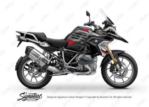 BKIT 3325 BMW R1250GS Black Storm Metallic Vector Red Stickers Kit 01