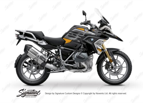 BKIT 3327 BMW R1250GS Black Storm Metallic Vector Yellow Stickers Kit 01