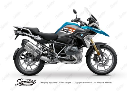 BSTI 3335 BMW R1250GS Cosmic Blue Anniversary Limited Edition Tank Stickers Black Orange 01