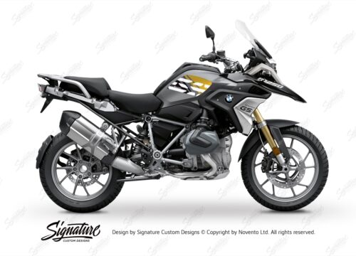 BSTI 3336 BMW R1250GS Black Storm Metallic Anniversary Limited Edition Tank Stickers Black Yellow 01