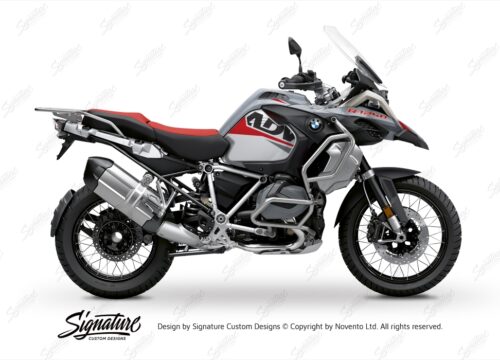 BKIT 3363 BMW R1250GS Adventure Ice Grey Alive Red Grey Stickers Kit 01