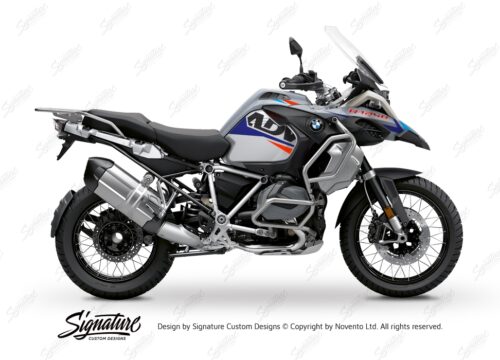 BKIT 3367 BMW R1250GS Adventure Ice Grey Alive Royal Blue Light Blue Fluo Red Stickers Kit 01